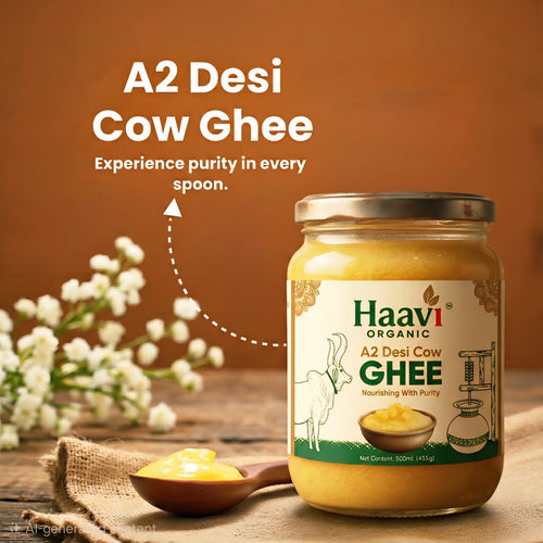 Haavi Organic A2 Desi Cow Ghee - 500 ML