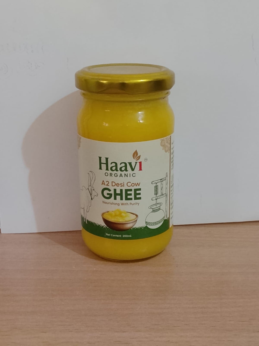 Haavi Organic A2 Desi Cow Ghee - 200 ML